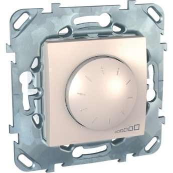 Диммер SCHNEIDER ELECTRIC UNICA поворотно-нажимной, для ламп накал. и галог., 2-провод. подключ., БЕЖЕВЫЙ