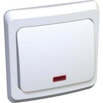 1-клавишный выключатель SCHNEIDER ELECTRIC ЭТЮД с подсветкой 10 АХ, БЕЛЫЙ, Россия