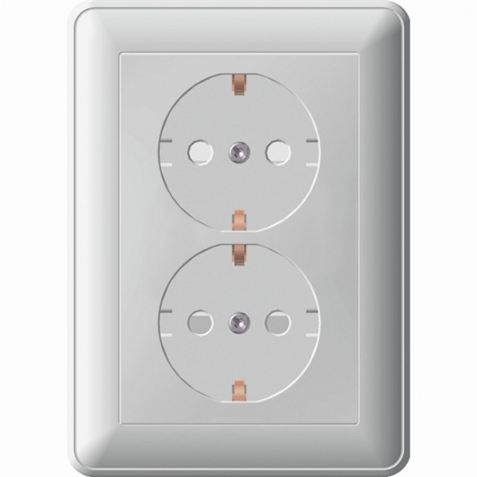 Розетка двойная SCHNEIDER ELECTRIC W59 с заземлением со шторками, 16А, в сборе, сосна RS16-255-78