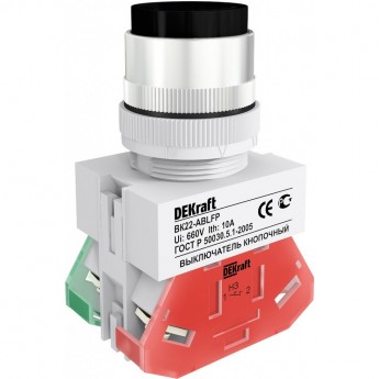 Выключатель кнопочный SCHNEIDER ELECTRIC DEKRAFT ABLFP ?22 мм Цвет:ЧЕРНЫЙ 220В ВK-22