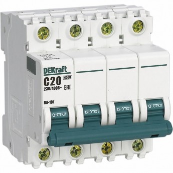 Автоматический выключатель SCHNEIDER ELECTRIC DEKRAFT 4Р 25А х-ка C ВА-101 4,5кА