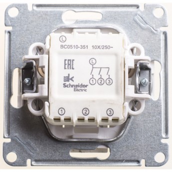 3-клавишный выключатель SCHNEIDER ELECTRIC W59, 10АХ, механизм, ШАМПАНЬ