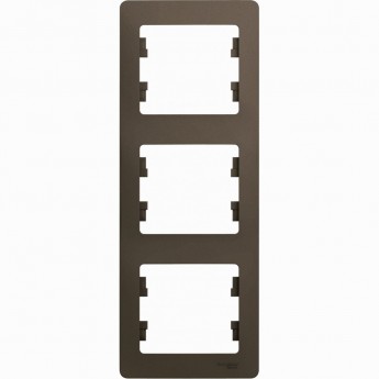 3-постовая рамка SCHNEIDER ELECTRIC GLOSSA, вертикальная, ШОКОЛАД