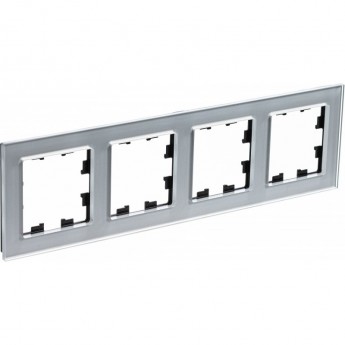 Рамка 4-постовая SCHNEIDER ELECTRIC ATLASDESIGN NATURE, органическое стекло алюминий