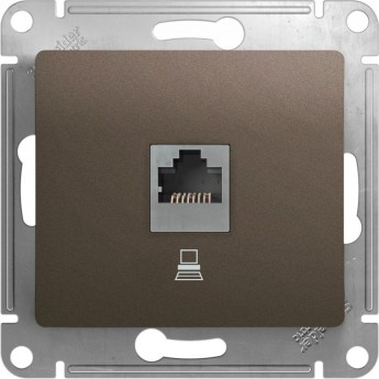 Розетка компьютерная SCHNEIDER ELECTRIC GLOSSA RJ45, кат.5E, механизм, ШОКОЛАД