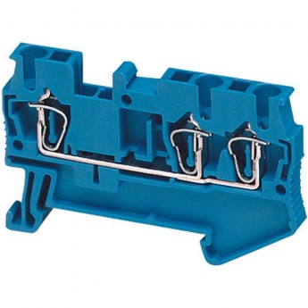 Клеммник пружинный проходной SCHNEIDER ELECTRIC LINERGY 2,5ММ2, 3 точки крепления, синий