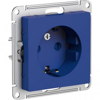 Розетка SCHNEIDER ELECTRIC ATLASDESIGN 16А с заземлением/со шторками, механизм, аквамарин