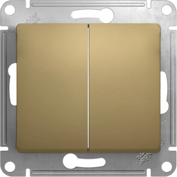 2-клавишный переключатель SCHNEIDER ELECTRIC GLOSSA, сх.6/2, 10АХ, механизм, ТИТАН